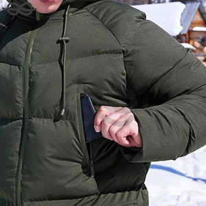 Manteau d'hiver long pour hommes, veste matelassée à capuche, parka chaude et résistante au froid pour les activités de plein air - Product Image 5