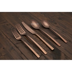 New Look Metal <b>Cutlery</b> <b>Set</b> with Plain Handle Copper Antique Finished for Restaurant & Hotel Dinnerware Flatware <b>Sets</b> - Product Image 2