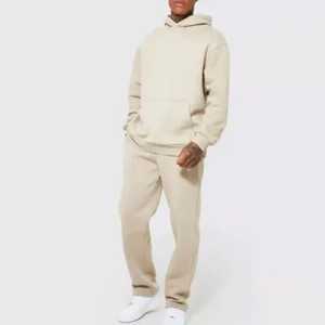 <b>Mens</b> Premium Quality 100% Cotton Fleece Tracksuit Breathable Hoodie and Jogger Set Oversized Winter <b>Men's</b> <b>Clothing</b> - Product Image 3