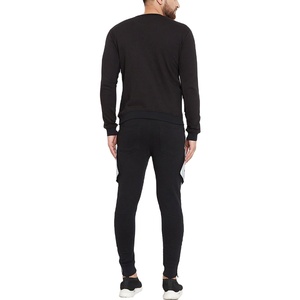 Ensemble de survêtement léger en coton 100% pour homme, col rond, deux pièces, chaud, confortable, décontracté, extérieur, uni, respirant - Product Image 6