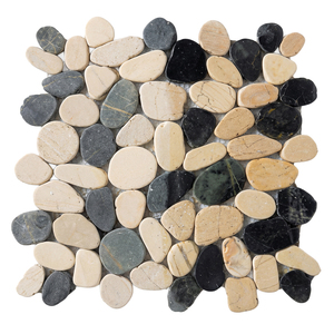 Tranche d'ardoise blanche et noire, pierre naturelle, 100 mm d'épaisseur, semi-mate, design rustique solide, pour applications extérieures de cuisine, Propinsi Jawa - Product Image 1