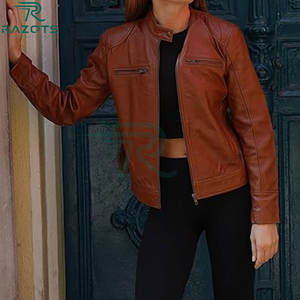 Chaqueta de Cuero Vacuno 100% de Alta Calidad para Mujer, Nueva, Elegante, de Secado Rápido, para la Temporada de Invierno - Product Image 5