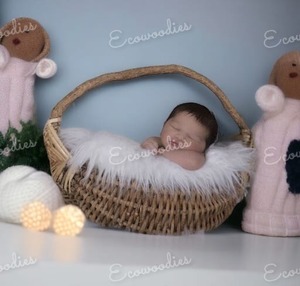 ตะกร้าหวายไม้ไผ่สานน่ารักสำหรับเด็กทารกหวายอุปกรณ์เสริมสำหรับถ่ายรูปเด็กทารกแรกเกิดอุปกรณ์เสริมสำหรับถ่ายรูป - Product Image 3