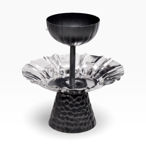 Serveur à chocolat avec trois bols, finition noire et poignée perlée pour un service de collations haut de gamme - Product Image 4