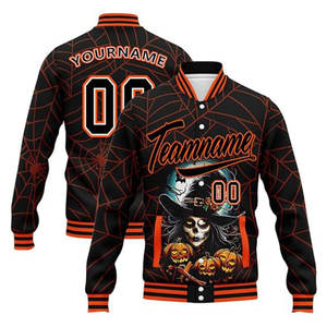 Chaqueta bomber de lana gótica personalizable, abrigo universitario personalizado con nombre/Número, chaqueta de béisbol de invierno para hombre y mujer - Product Image 6