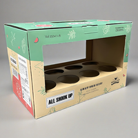 Boîte à Boissons en Carton Robuste avec Fenêtre Transparente, Doublure en Éponge Colorée, Biodégradable, Imperméable, Lamination Mate, Taille Personnalisée