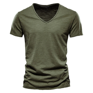 Mùa Hè Mới V Cổ T-Shirt Người Đàn Ông Bông Rắn Ngắn Tay Áo T Áo Sơ Mi Người Đàn Ông Tập Thể Dục Áo Sơ Mi Top Xu Hướng Chất Lượng Tốt Nhất Người Đàn Ông Undershirts - Product Image 2