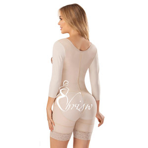 Faja Powernet Postoperatoria Manga Larga Tipo Reloj de arena corto Mediados del muslo Bbl Faja con ganchos frontales <span class=keywords><strong>Fajas</strong></span> colombianas para mujer - Product Image 6