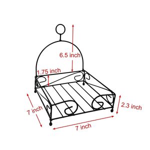 Customized Elegant Black Handcrafted <b>Metal</b> Wire Napkins Organizer Premium Tissue Holder <b>Storage</b> Stand for Dinnerware - Product Image 2