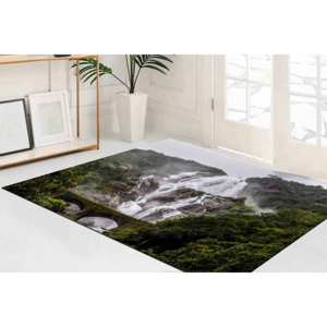 Printed <b>Rug</b> - Modern Waterfall Landscape Design for Corridor and Entry,<b>Chenille</b> <b>Rug</b> - Product Image 4