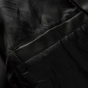 Servicio OEM ODM Chaqueta de Cuero Casual para Hombre de Alta Calidad con Logotipo Personalizado, Mangas Completas y Cuello Alto - Product Image 3