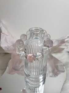 Rose Quartz Statement <b>Bracelet</b> With Large Natural Beads And Silver Accents Elegant Crystal Jewelry For Love And Healing - Product Image 4