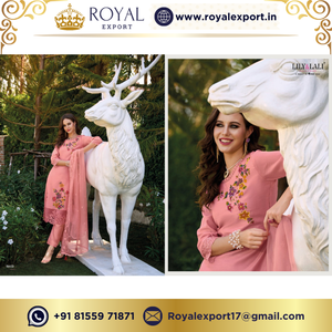 งานพิมพ์และงานฝีมือระดับพรีเมียมสุดพิเศษบนชุดผ้าไหมกุณี Chanderi คอลเลกชันปี 2024 โดยรอยัลส่งออก - Product Image 2