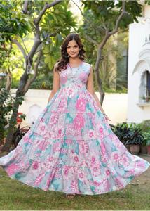 ชุดราตรีผ้าฝ้ายพิมพ์ลายสตรีน้ำหนักเบา, เสื้อผ้าฝ้ายเรยอนสำหรับสตรี - Product Image 4