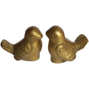 Une paire de laiton décoratif mignon oiseaux décor à la maison pièce maîtresse moineau Figurine pour salon étagère murale décoration de bureau - Product Image 3