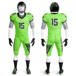 Uniformes de football américain sur mesure de haute qualité pour les équipes de jeunes Dernière conception Techniques imprimées courtes Sublimation en gros - Product Image 3