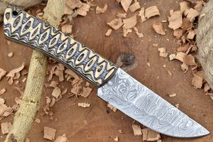 Couteau de chasse personnalisable en acier Damas, qualité supérieure, manche en bois confortable, qualité DIY, fabrication artisanale industrielle, OEM, extérieur - Product Image 3