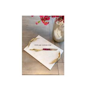 อาหารเย็นทองเหลืองหินอ่อนที่ดีที่สุดถาดเสิร์ฟอาหารเครื่องใช้ในบ้านถาดอาหารดีไซน์คลาสสิก - Product Image 1