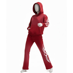 Survêtement surdimensionné personnalisé avec impression sérigraphique délavée au soleil, 100% coton molleton, qualité supérieure, pour streetwear, unisexe - Product Image 6