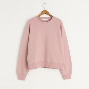 Sweat-shirt à manches longues en coton à col rond surdimensionné personnalisé pour femmes, décontracté, uni, pour l'hiver - Product Image 6