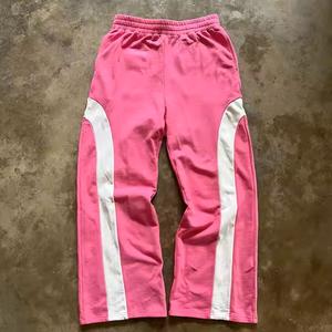 Proveedor OEM pesado 100% algodón Unisex pantalones de chándal de gran tamaño Color sólido impreso pierna ancha francés Terry pantalones de chándal hombres 2025 - Product Image 3