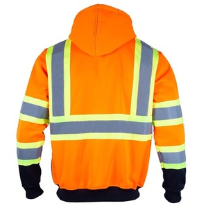 Sudadera CON CAPUCHA DE SEGURIDAD reflectante de forro polar de poliéster 100% con cremallera de clase 3 de alta visibilidad - Product Image 2