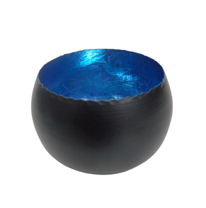 Soporte votivo redondo de hierro decorativo único hecho a mano con tarro de vela de lámina roja para mesa de Navidad y decoración de sala de estar - Product Image 2