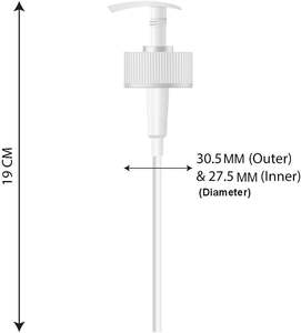 White <b>Pump</b> <b>Dispenser</b> | 500ml | 19cm Height | 28/30mm Neck Size |Plastic | Ideal for Lotion, Shampoo, Conditioner & Skincare - Product Image 1