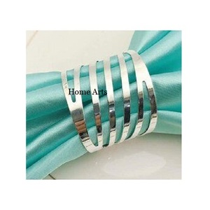 Anneau de serviette en acier inoxydable fait main, design tendance, couleur argent, pour fournisseur en gros - Product Image 1