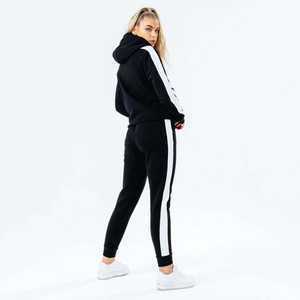 Broderie délavée recadrée Sport Street Wear Logo personnalisé fermeture éclair deux 2 pièces pantalons de survêtement et sweat à capuche ensemble Joggers survêtements femmes - Product Image 6