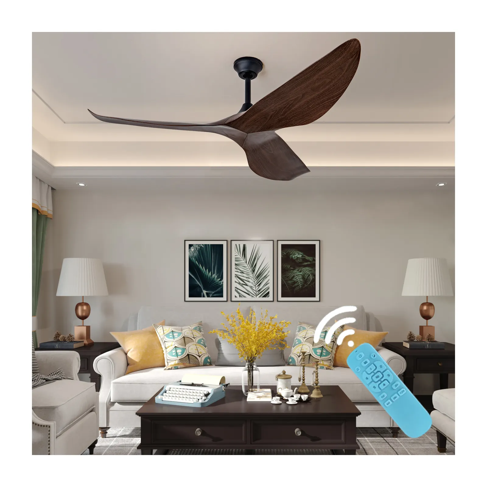 New Design indoor Electric Energy Saving Modern Remote Control Ceiling Fan