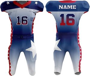 Maillots de football américain personnalisés à manches courtes et ensemble de tenue, comprenant uniforme 100 % polyester antibactérien, nom d'équipe personnalisé - Product Image 4