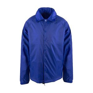 Veste d'entraîneur en polyester polyvalente et décontractée pour hommes avec logo personnalisé de couleurs unies - Product Image 1