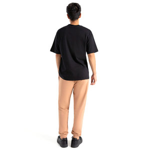 เสื้อยืดโชว์ไหล่สำหรับผู้ชายผ้าคอตตอนขนาดใหญ่แขนสั้นสีดำแห้งเร็วสั่ง100% ได้ตามต้องการ - Product Image 3