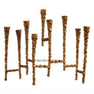 Ensemble unique de concepteur de fantaisie en métal de haute qualité enduit de poudre de couleur noire de 3 bougeoirs de pièce maîtresse de table de mariage - Product Image 2