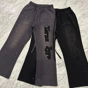 Logo personnalisé 500GSM 100% coton veste à capuche oversize pour hommes brodé automne saison impression blanc strass manteau de haute qualité - Product Image 2