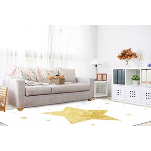 Starry <b>Chenille</b> <b>Rug</b>: White Nursery Decor, Soft Kids <b>Rug</b>,With Pile Soft <b>Rug</b> - Product Image 3