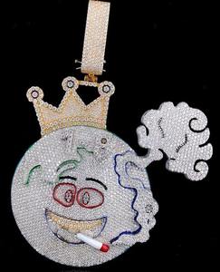 จี้เพชรรูปโลกโมอิสสีเงินสเตอริ925 - Product Image 3