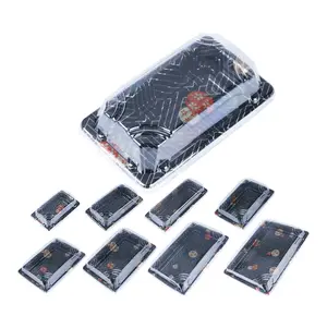 Bandeja de comida para levar PET, recipiente grande descartável para <span class=keywords><strong>sushi</strong></span>, caixa de plástico para <span class=keywords><strong>sushi</strong></span>, ecologicamente correto, para levar - Product Image 1