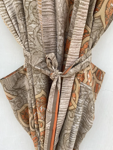 Bata de seda India Vintage para mujer, ropa de fiesta suave para verano, otoño y primavera, estilo de vida diario para ropa de dormir y ropa de dormir - Product Image 3