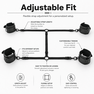 Ensemble de bondage SM pour lit, jouets sexuels pour couples, menottes et attaches de chevilles ajustables, produits sexuels BDSM pour adultes - Product Image 2