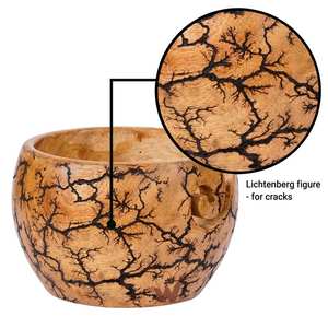 Bol à laine en bois sculpté à la main avec figurine Litchenberg 6 x 4, magnifique bol de rangement pour laine en bois de hêtre antique de 8 pouces, fait à la main, de qualité supérieure - Product Image 4