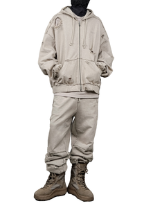 Ensembles de survêtements d'hiver à capuche pour hommes avec broderie 3D, tissu respirant à séchage rapide, coupe régulière, faible MOQ - Product Image 5