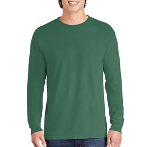 Camiseta de manga larga de Jersey de algodón 100% personalizada de fábrica unisex de gran tamaño con función de secado rápido y logotipo serigrafiado - Product Image 1