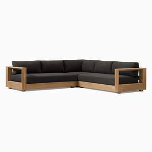 Ensemble de canapés sectionnels en teck massif moderne pour l'extérieur, design minimaliste, durable, écologique, luxe, salon de jardin - Product Image 5