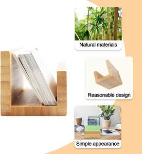 Portatarjetas de escritorio de madera de bambú, 2 uds., soporte de tarjeta de visita de bambú Natural resistente para escritorio, mesa de oficina - Product Image 3