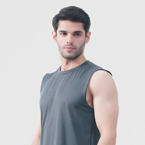 Low MOQ High Quality <b>Men's</b> Cotton Tank Top <b>Sleeveless</b> <b>Hoodie</b> for Fitness Knitted Weaving Method Customised Logo Printing - Product Image 5