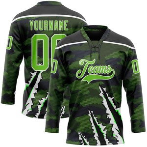 Jersey de Hockey sobre Hielo Personalizado con Impresión Digital, 100% Poliéster de Secado Rápido y Antibacteriano, Nombre y Números del Equipo Personalizados - Product Image 1