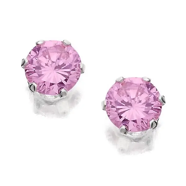925 Sterling Silver Pink Zircon Earrings ,7.10ct Natural CZ Zircon For Fine Solitaire Jewelry Gift for Her Handmade earrings