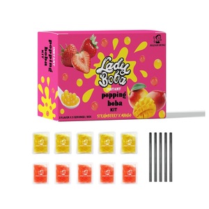 ชุดชาบับเบิ้ลพร้อม Boba 600กรัมกล่องใส่อาหารรสสตรอเบอร์รี่ลิ้นจี่สไตล์ใหม่ - Product Image 1